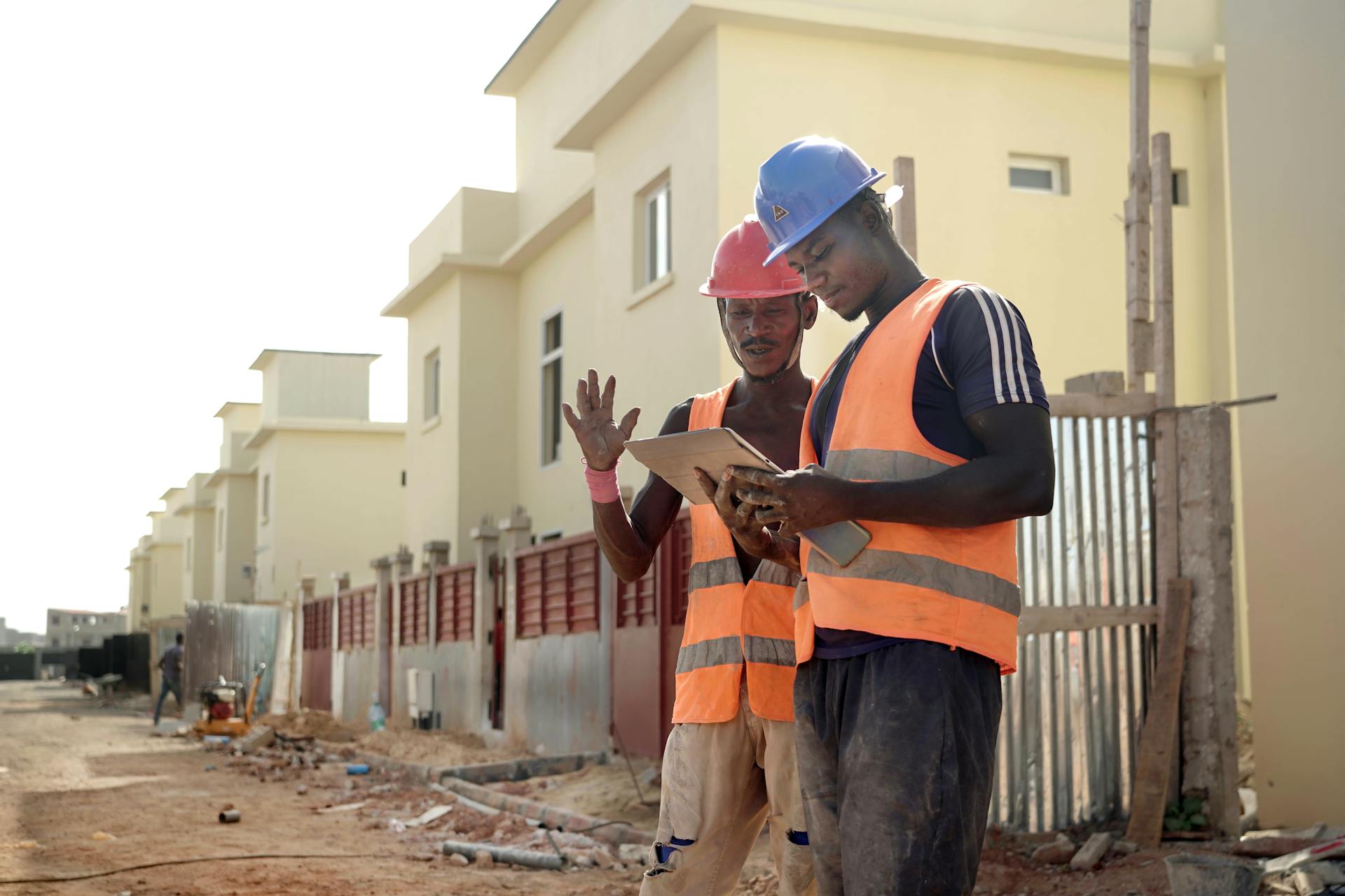 Construction team at site